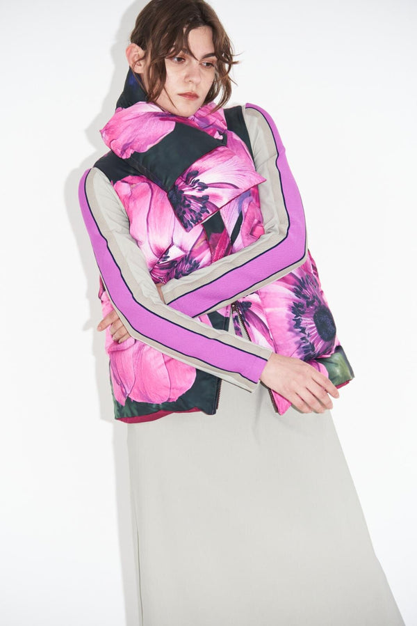 【 BIFURCATUM 】DOWN MUFFLER - PRINTED - / Pink