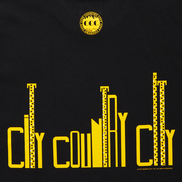 【 CITY COUNTRY CITY 】COTTON T-SHIRT - CITY - / Black