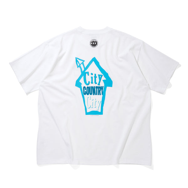 【 CITY COUNTRY CITY 】COTTON T-SHIRT - CITY HOUSE - / White
