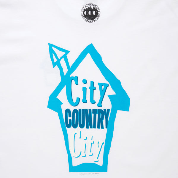 【 CITY COUNTRY CITY 】COTTON T-SHIRT - CITY HOUSE - / White