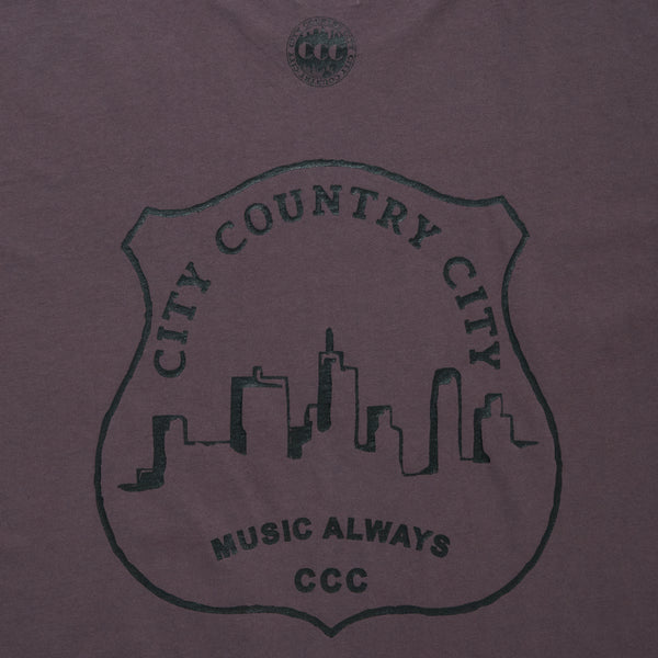 【 CITY COUNTRY CITY 】GARMENT DYE COTTON L/S T-SHIRT - MUSIC ALWAYS - / C.Gray