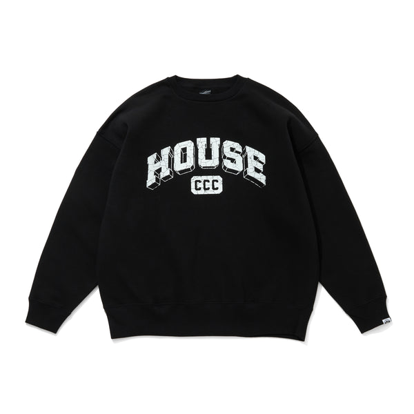 【 CITY COUNTRY CITY 】CCC × IS-NESS MUSIC SWEATSHIRT - HOUSE - / Black