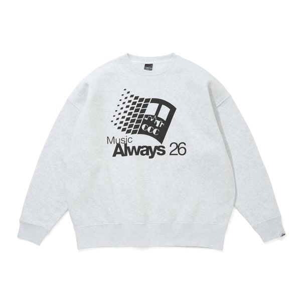 【 CITY COUNTRY CITY 】CCC × IS-NESS MUSIC SWEATSHIRT - MUSIC ALWAYS - / Ash Gray