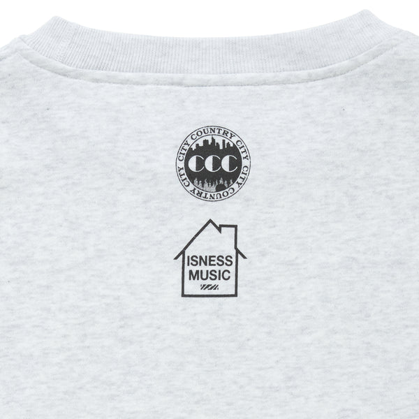 【 CITY COUNTRY CITY 】CCC × IS-NESS MUSIC SWEATSHIRT - MUSIC ALWAYS - / Ash Gray