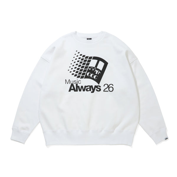 【 CITY COUNTRY CITY 】CCC × IS-NESS MUSIC SWEATSHIRT - MUSIC ALWAYS - / White