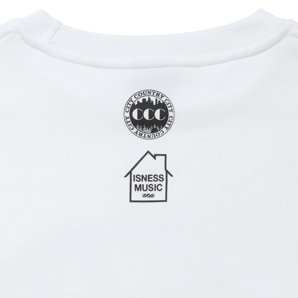 【 CITY COUNTRY CITY 】CCC × IS-NESS MUSIC SWEATSHIRT - MUSIC ALWAYS - / White