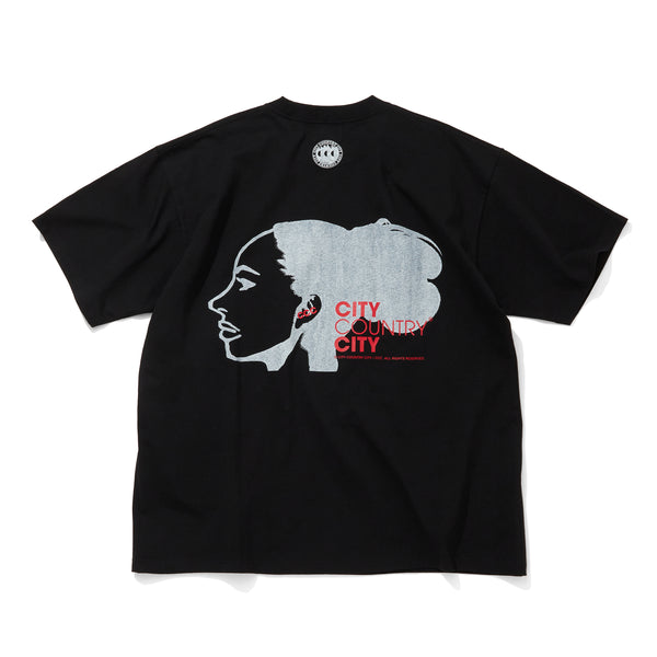 【 CITY COUNTRY CITY 】COTTON T-SHIRT - LISTEN TO THE SWEET TABOO - / Black