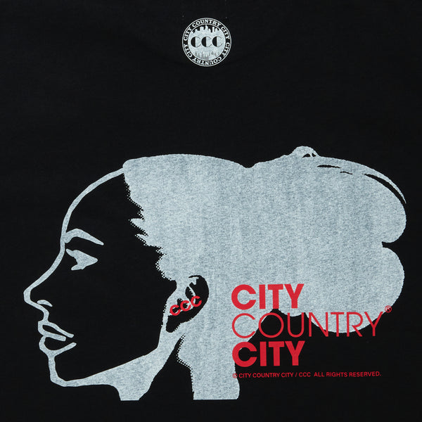 【 CITY COUNTRY CITY 】COTTON T-SHIRT - LISTEN TO THE SWEET TABOO - / Black