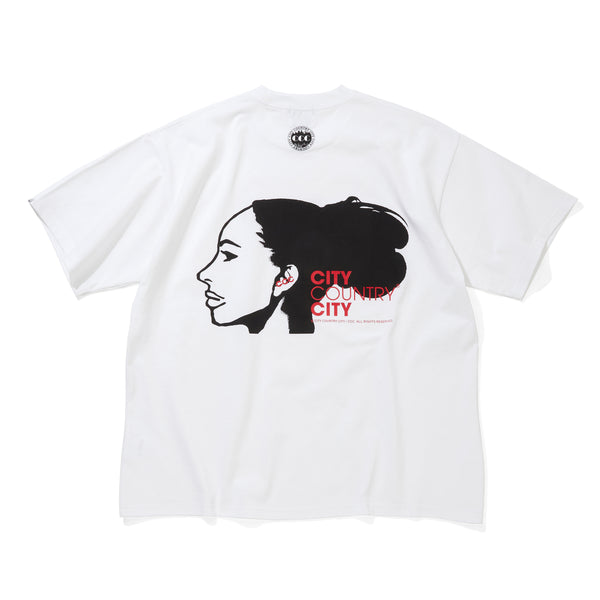【 CITY COUNTRY CITY 】COTTON T-SHIRT - LISTEN TO THE SWEET TABOO - / White