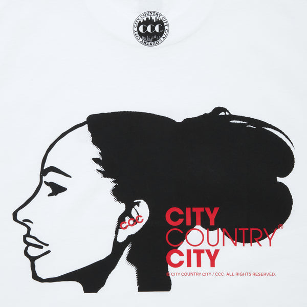 【 CITY COUNTRY CITY 】COTTON T-SHIRT - LISTEN TO THE SWEET TABOO - / White