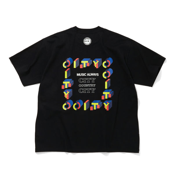 【 CITY COUNTRY CITY 】COTTON T-SHIRT_CITY C CITY / Black