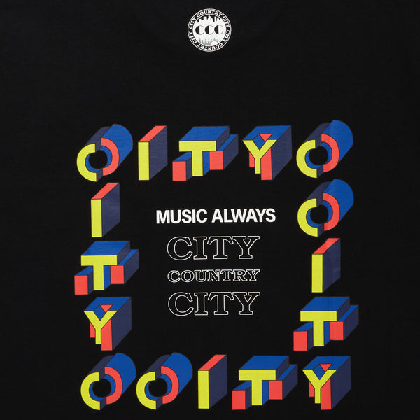 【 CITY COUNTRY CITY 】COTTON T-SHIRT_CITY C CITY / Black
