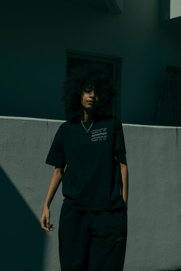 【 CITY COUNTRY CITY 】COTTON T-SHIRT_CITY C CITY / Black
