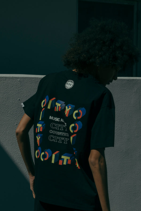 【 CITY COUNTRY CITY 】COTTON T-SHIRT_CITY C CITY / Black