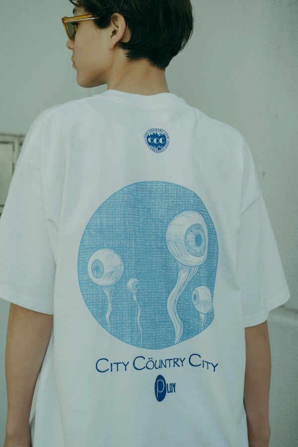 【 CITY COUNTRY CITY 】GARMENT DYE COTTON T-SHIRT_PLOY AA / White