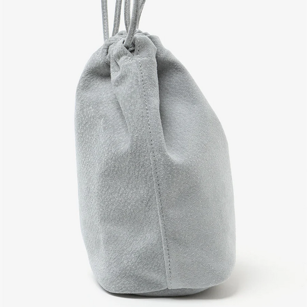 【hobo】DRAWSTRING POUCH -PIG SUEDE- / Light Grey