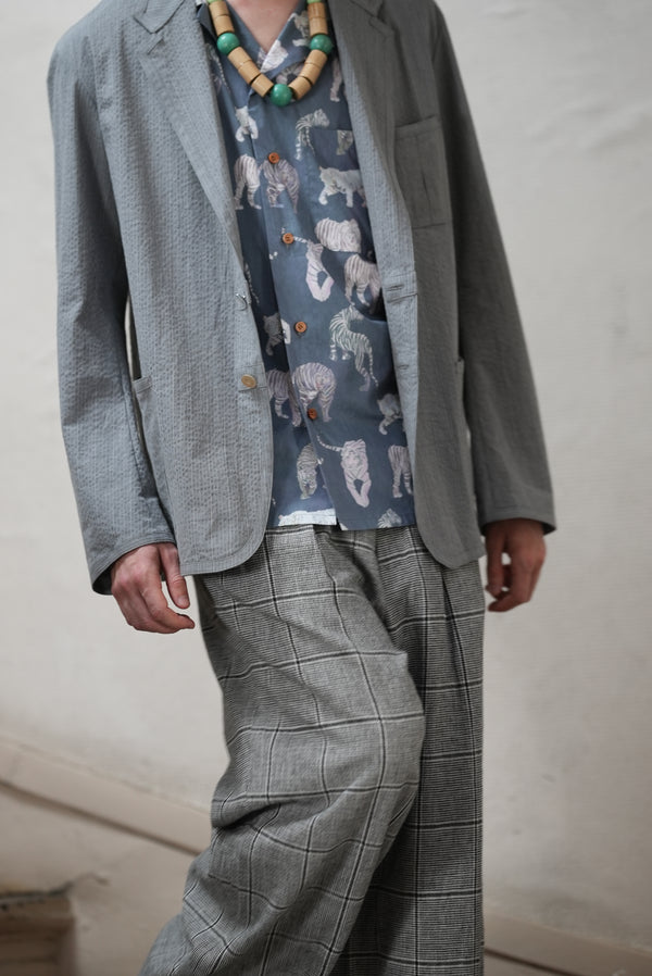 【m's braque】ALOHA SHIRT / Bluegrey Tigers