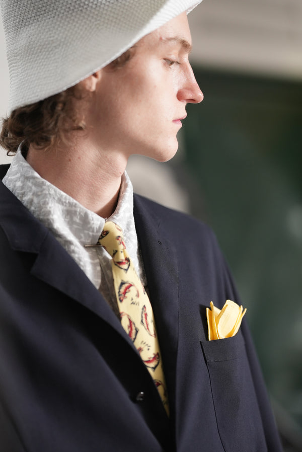 【m's braque】DOG EAR COLLAR SHIRT / Grey