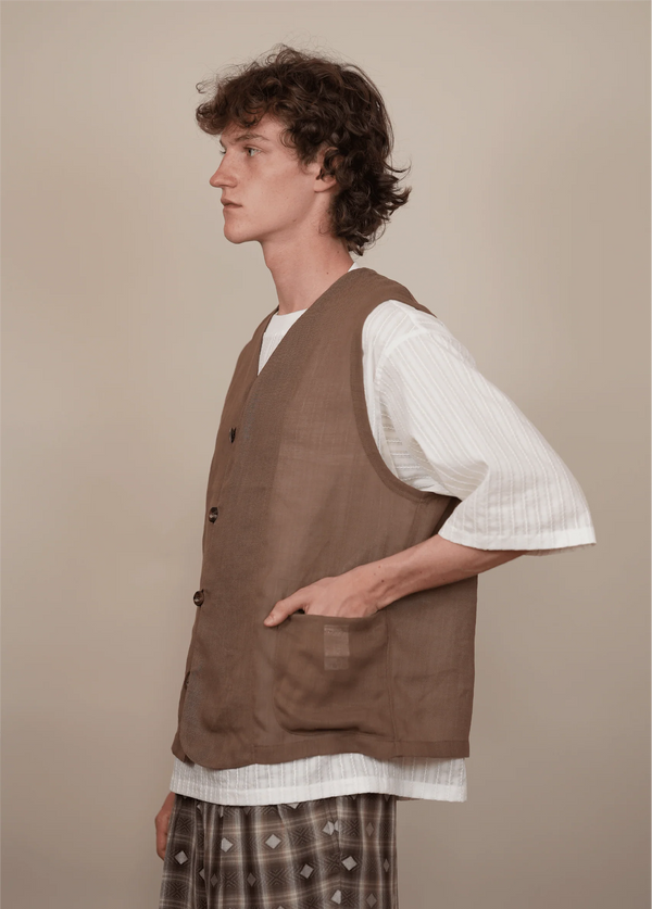 【 m's braque 】S4B VEST / Mocha