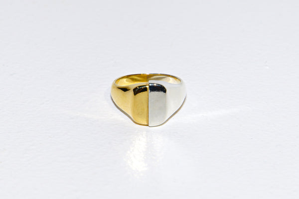 【END CUSTOM JEWELLERS】DUAL NATURED SIGNET RING / Silver × Gold