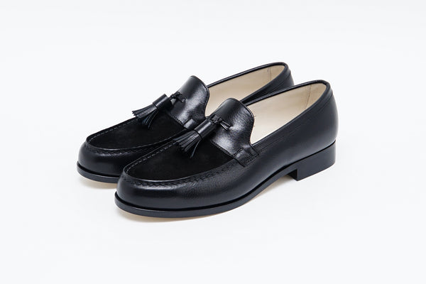 【foot the coacher / フットザコーチャー】SINGLE TASSEL LOAFER / Black × Black Suede