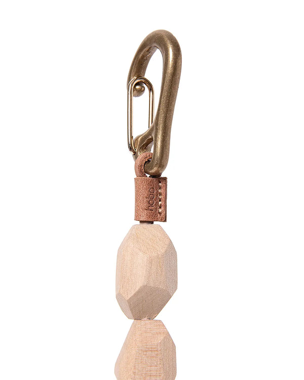 【hobo】GEOMETRIC WOOD BEADS KEY RING - with BRASS - / Camel