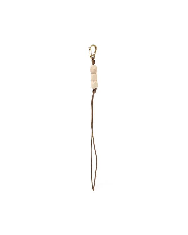 【hobo】GEOMETRIC WOOD BEADS KEY RING - with BRASS - / Camel