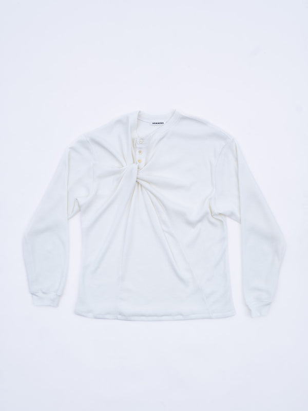 【 HOMMENA 】FIRST AID HENLY NECK TEE / Off White