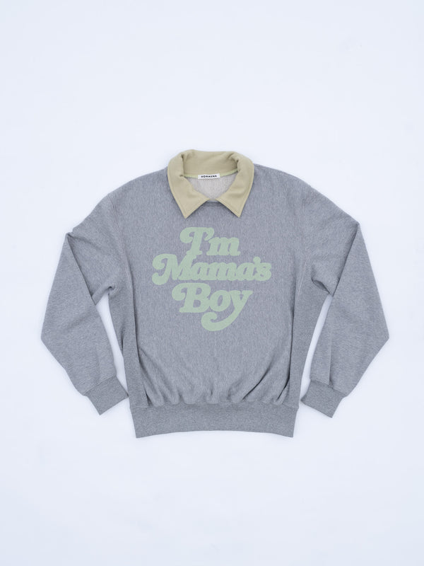 【 HOMMENA 】MAMA'S BOY LOGO SWEAT / Gray