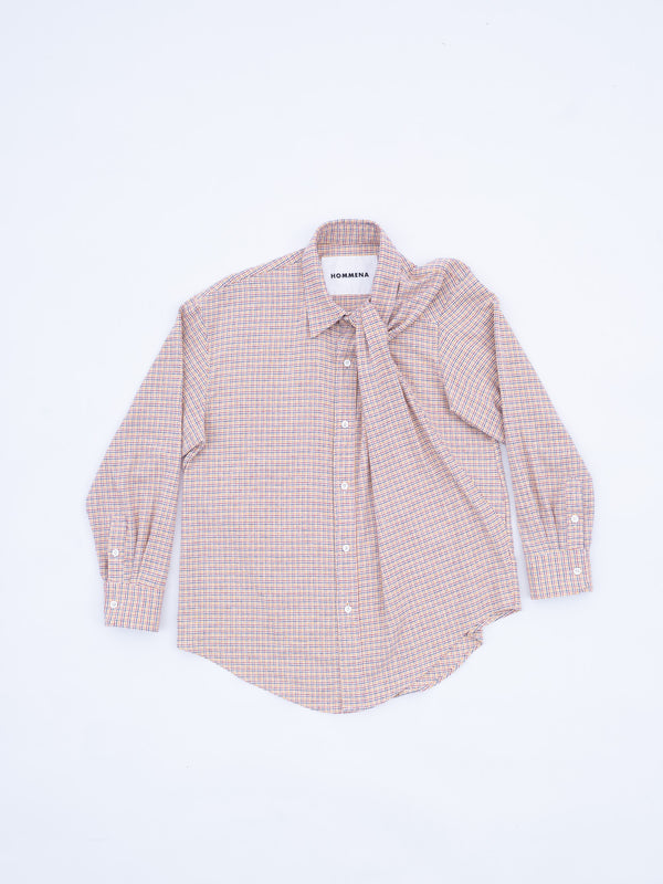 【 HOMMENA 】UNDONE SHIRT / White Check