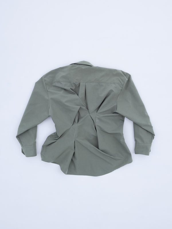 【 HOMMENA 】CRUMPED SHIRT / Green
