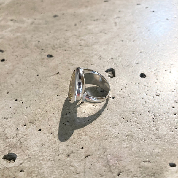 【END CUSTOM JEWELLERS】CHARLES RING (OVAL) / Silver × Gold