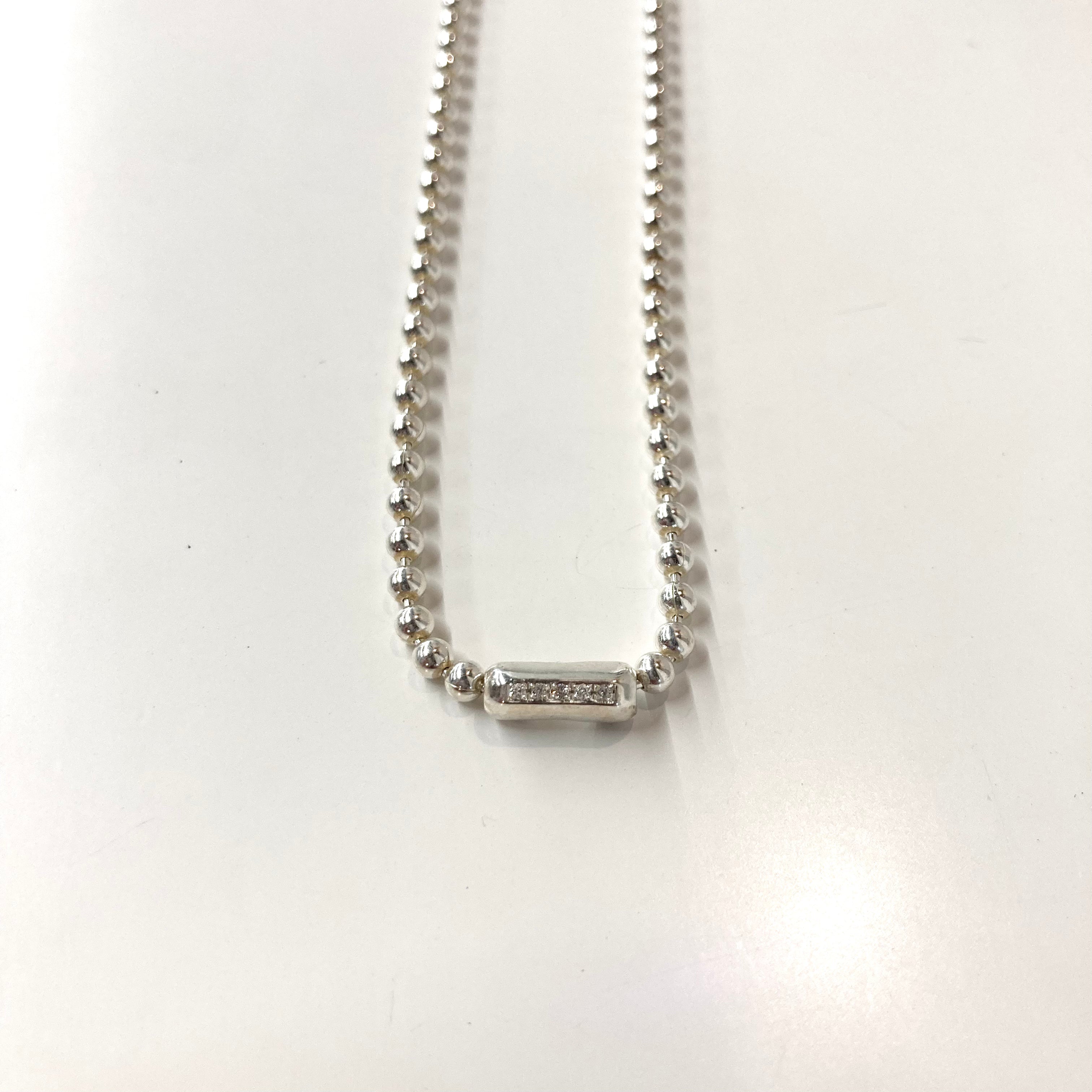 END CUSTOM JEWELLERS】BALL CHAIN NECKLACE <3 DIAMOND SET> END CUSTOM JEWELLERS】BALL CHAIN NECKLACE <3 DIAMOND SET>