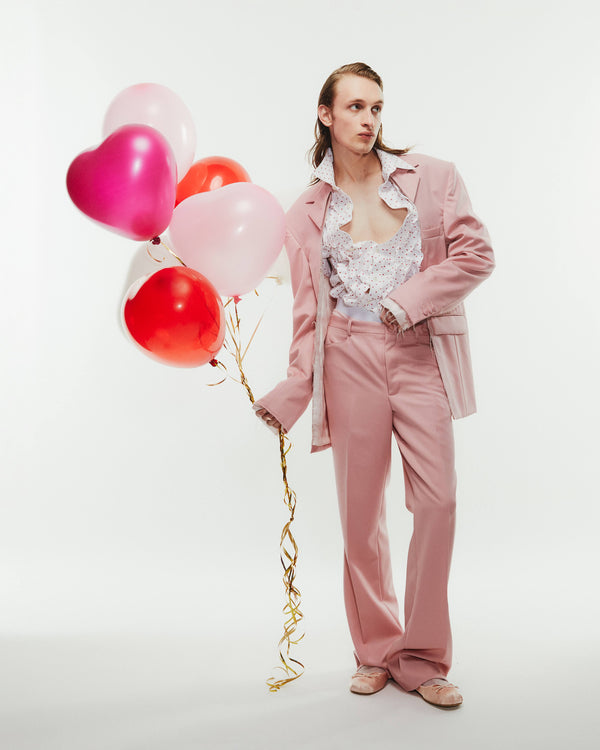【 HOMMENA 】TOO BIG TAILORED JACKET / Pink