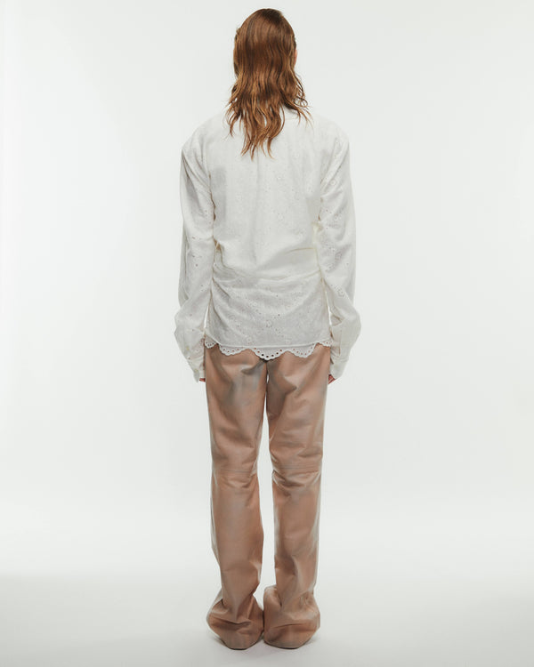 【 HOMMENA 】TOO BIG FRILLED SHIRT - LACE - / Off White
