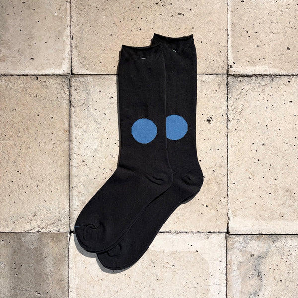 【 BLUE BLUE JAPAN 】アオマル ジャカード ソックス / Black