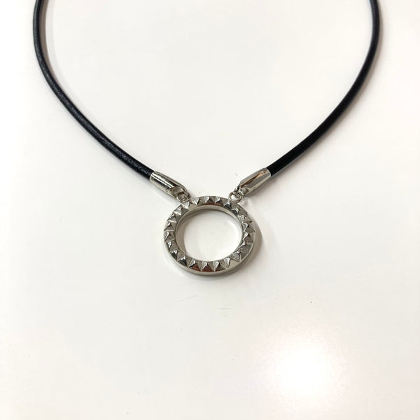 【END CUSTOM JEWELLERS】EYEGLASSES HOLDER NECKLACE - STUDS / Silver × Black