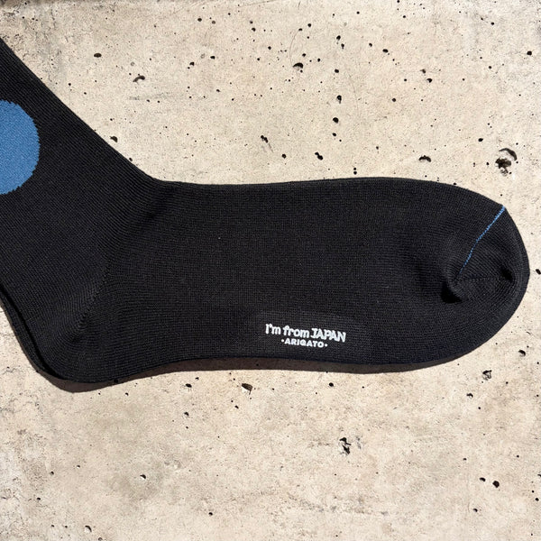 【 BLUE BLUE JAPAN 】アオマル ジャカード ソックス / Black