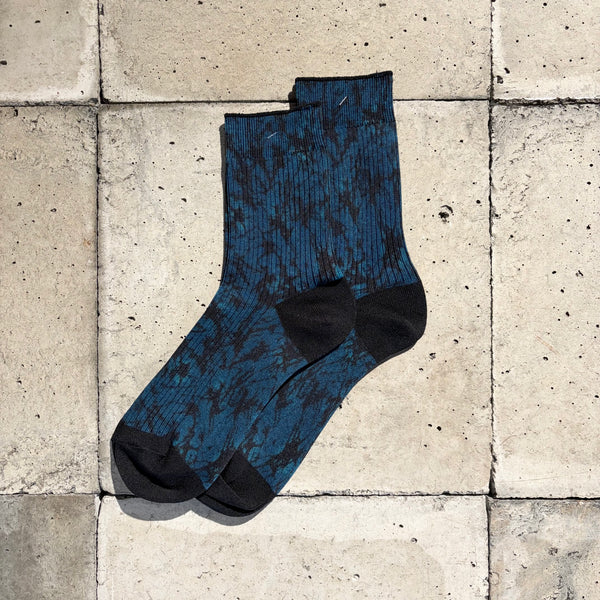 【 BLUE BLUE JAPAN 】ガラスパターン テンシャソックス / Navy
