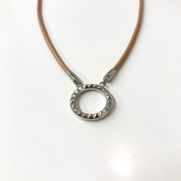 【END CUSTOM JEWELLERS】EYEGLASSES HOLDER NECKLACE - STUDS / Silver × Beige