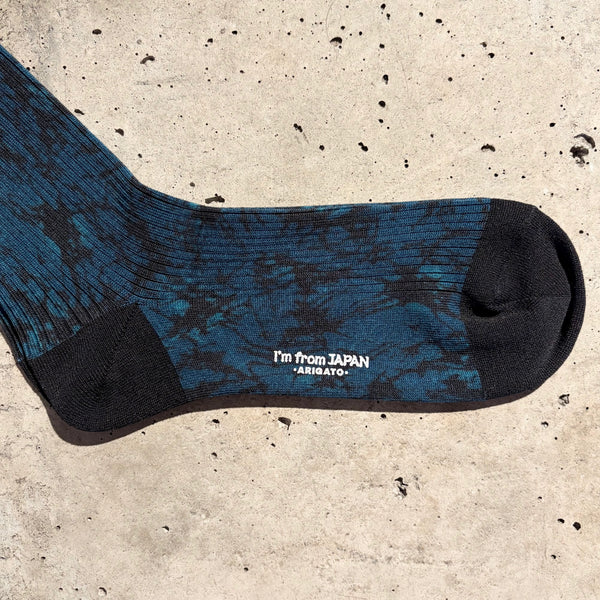 【 BLUE BLUE JAPAN 】ガラスパターン テンシャソックス / Navy