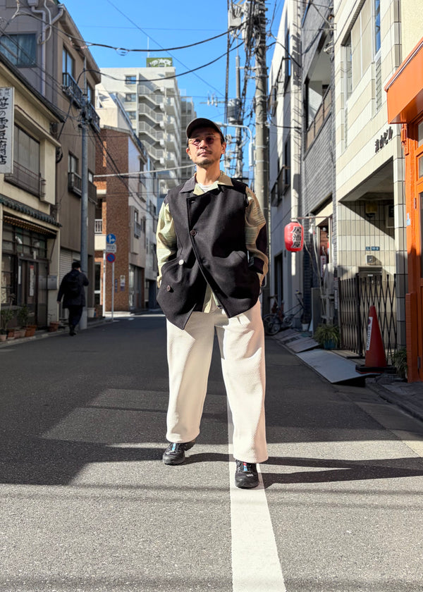 【frank leder / フランクリーダー】BLACK WOOL OUTER VEST / Black