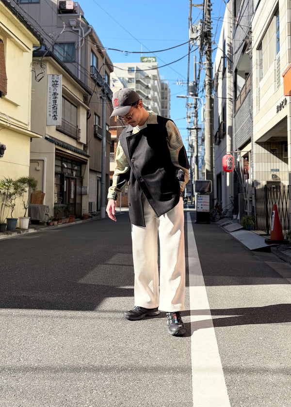 【frank leder / フランクリーダー】BLACK WOOL OUTER VEST / Black