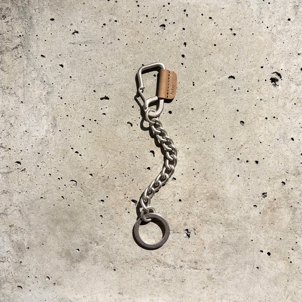 【hobo】CARABINER CHAIN KEY RING - with HORSE LETHER - / Taupe