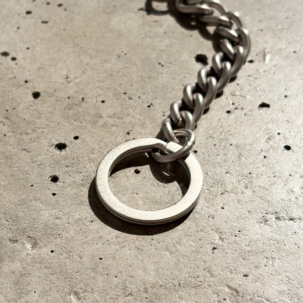 【hobo】CARABINER CHAIN KEY RING - with HORSE LETHER - / Black