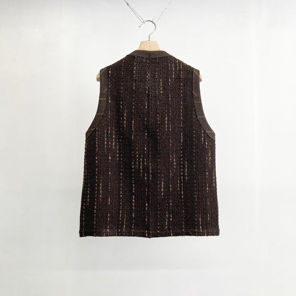 【frank leder / フランクリーダー】BROWN VINTAGE WOOL VEST - with Chest Pocket - / Brown