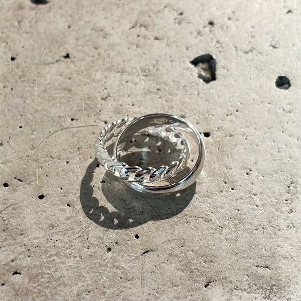 【END CUSTOM JEWELLERS】STRAIN DUAL RING / Silver