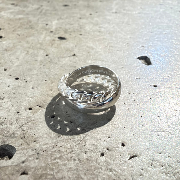 【END CUSTOM JEWELLERS】STRAIN DUAL RING / Silver