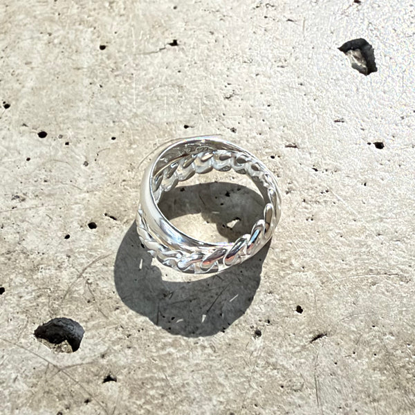 【END CUSTOM JEWELLERS】STRAIN DUAL RING / Silver