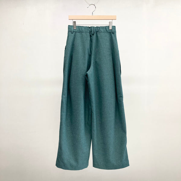 【RURI W. / ルリ】SAILOR WIDE TACK PANTS / Blue Green